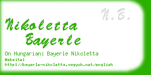 nikoletta bayerle business card